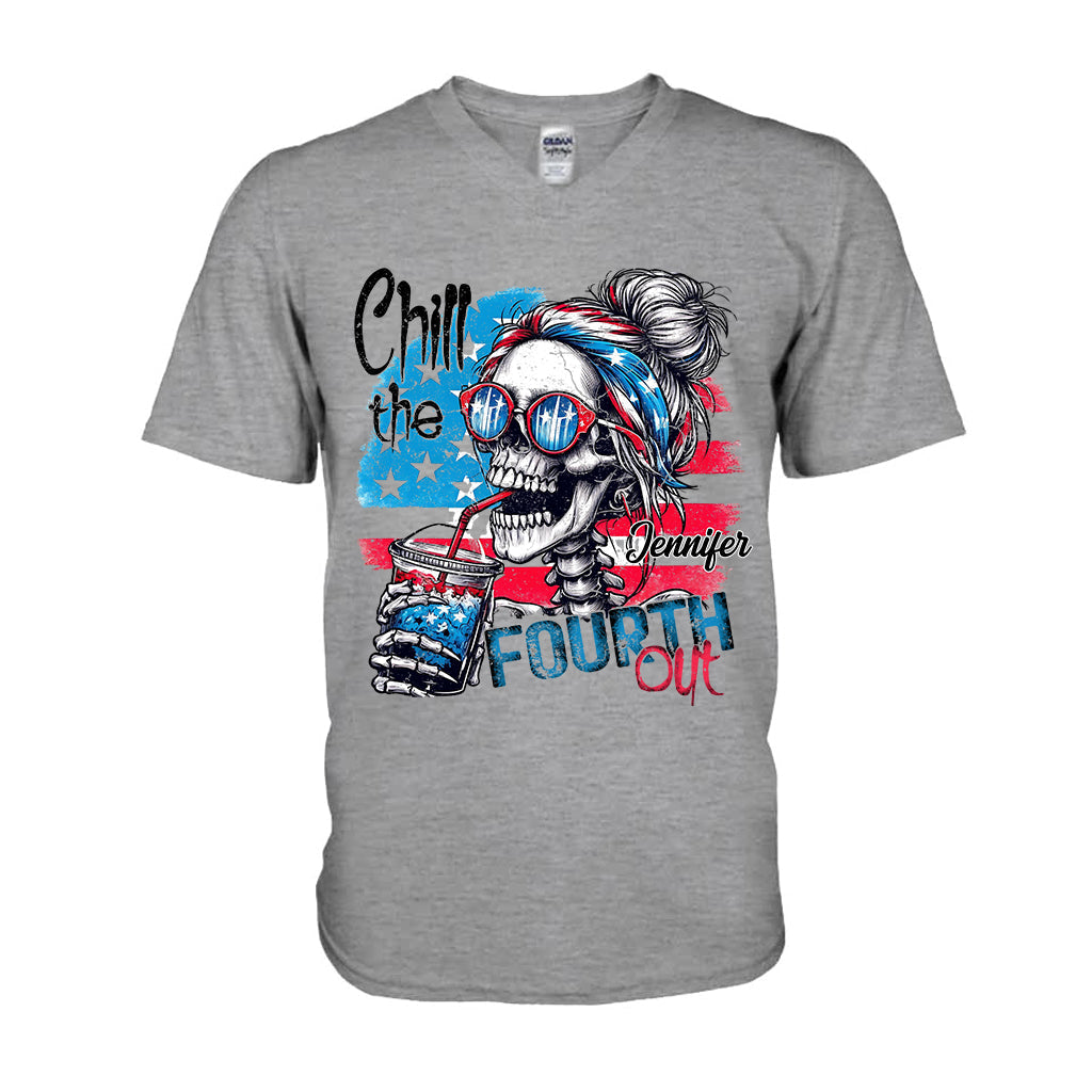 Chill The Fourth Out - Personalized Skull T-shirt And Hoodie