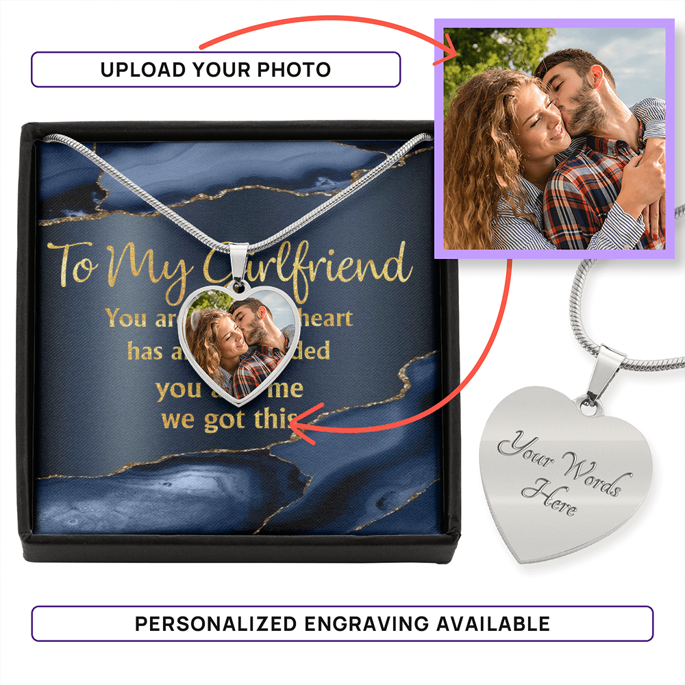 To My Girlfriend - Personalized Couple Nightmare Heart Pendant Necklace - jak6928
