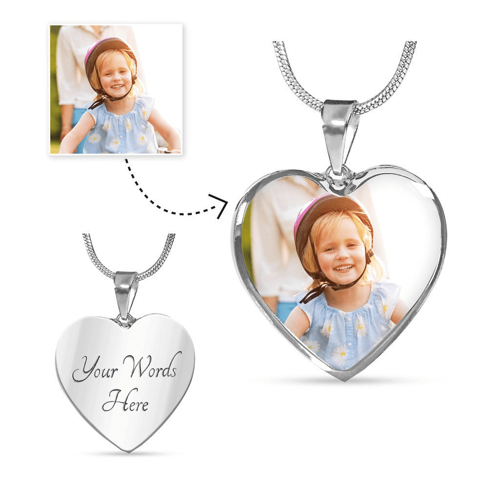 To My Wife - Personalized Couple Nightmare Heart Pendant Necklace - jak6928