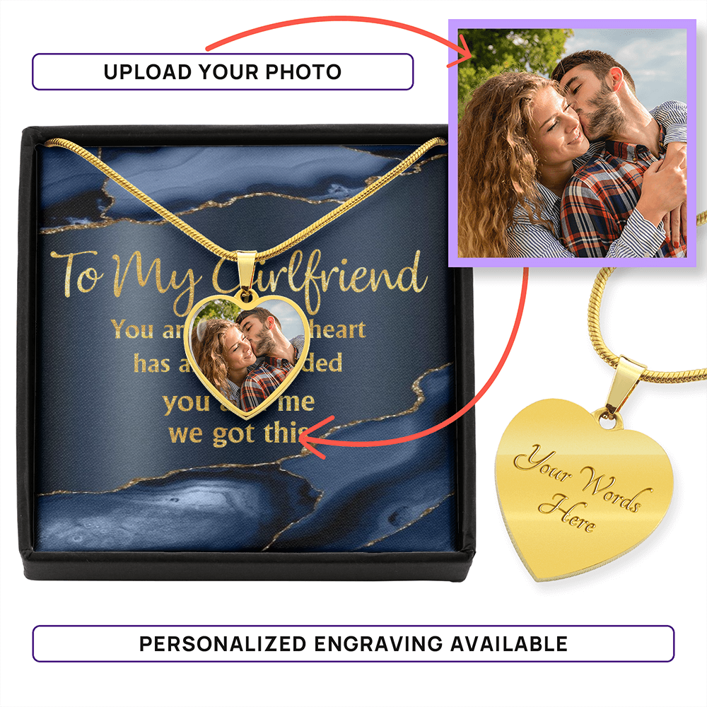 To My Girlfriend - Personalized Couple Nightmare Heart Pendant Necklace - jak6928
