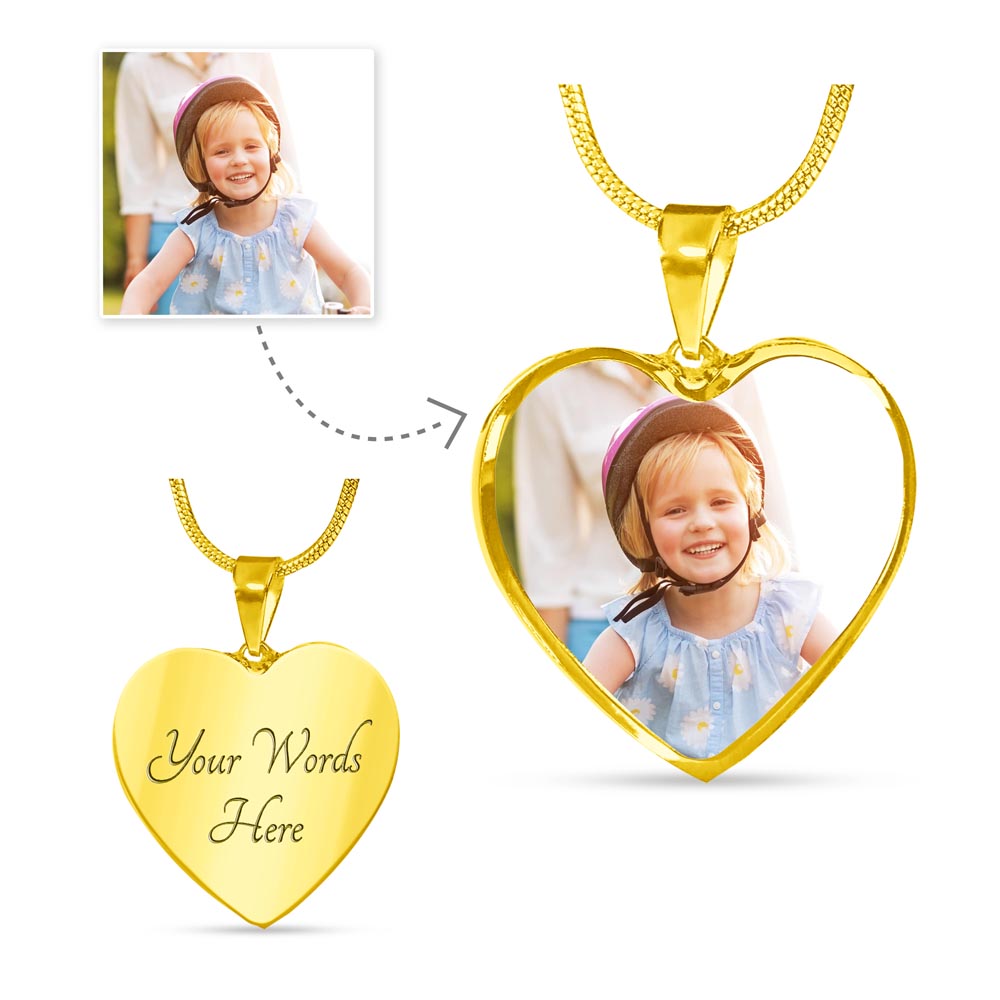 I Will Send Them Without Wings - Personalized Cat Heart Pendant Necklace cat6401