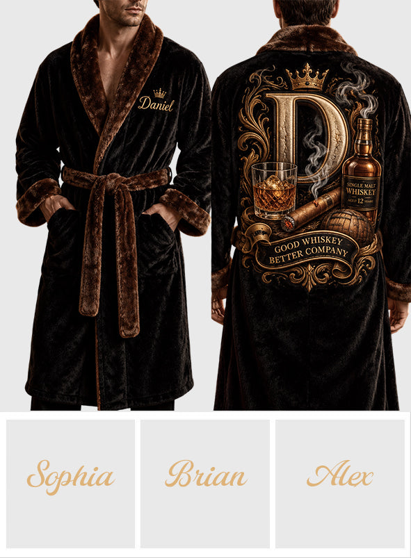 Gentleman Favor - Personalisierter Whisky-Pyjama-Kimono-Roben