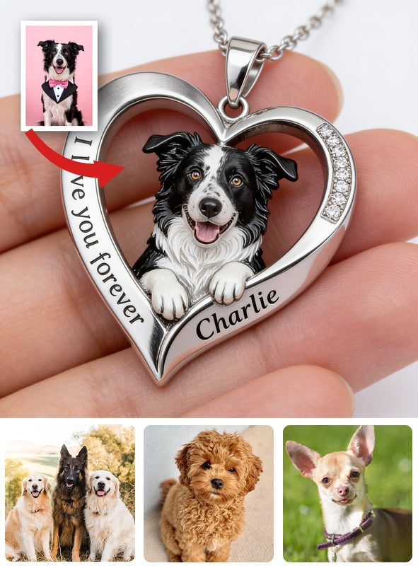 Personalisierter Metallanhänger in Form eines Border Collies aus jedem Foto