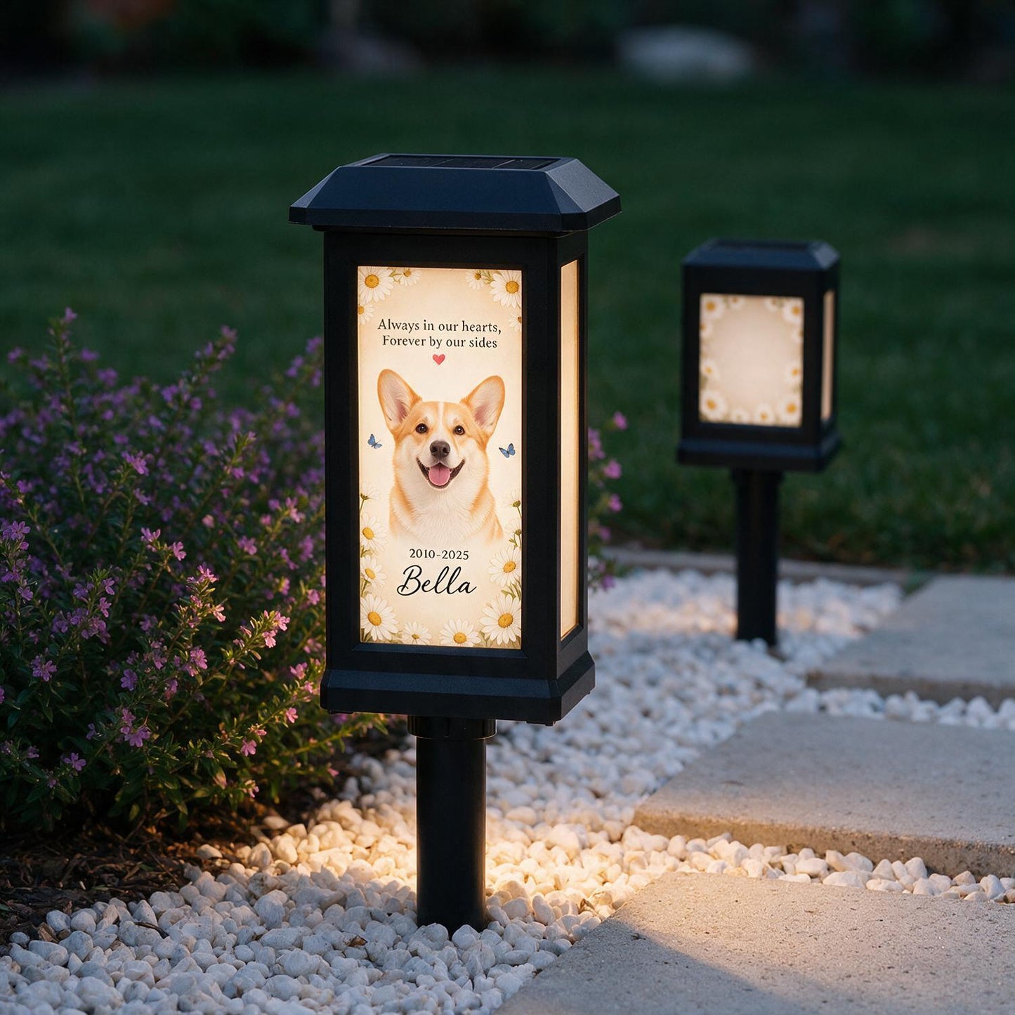 Custom Pet Memorial Solar Garden Light Stake - Personalized Dog Cat Photo Sympathy Gift for Loss of Beloved Pet