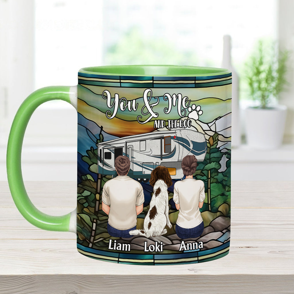You & Me And The Dogs - Personalized Camping Accent Mug
