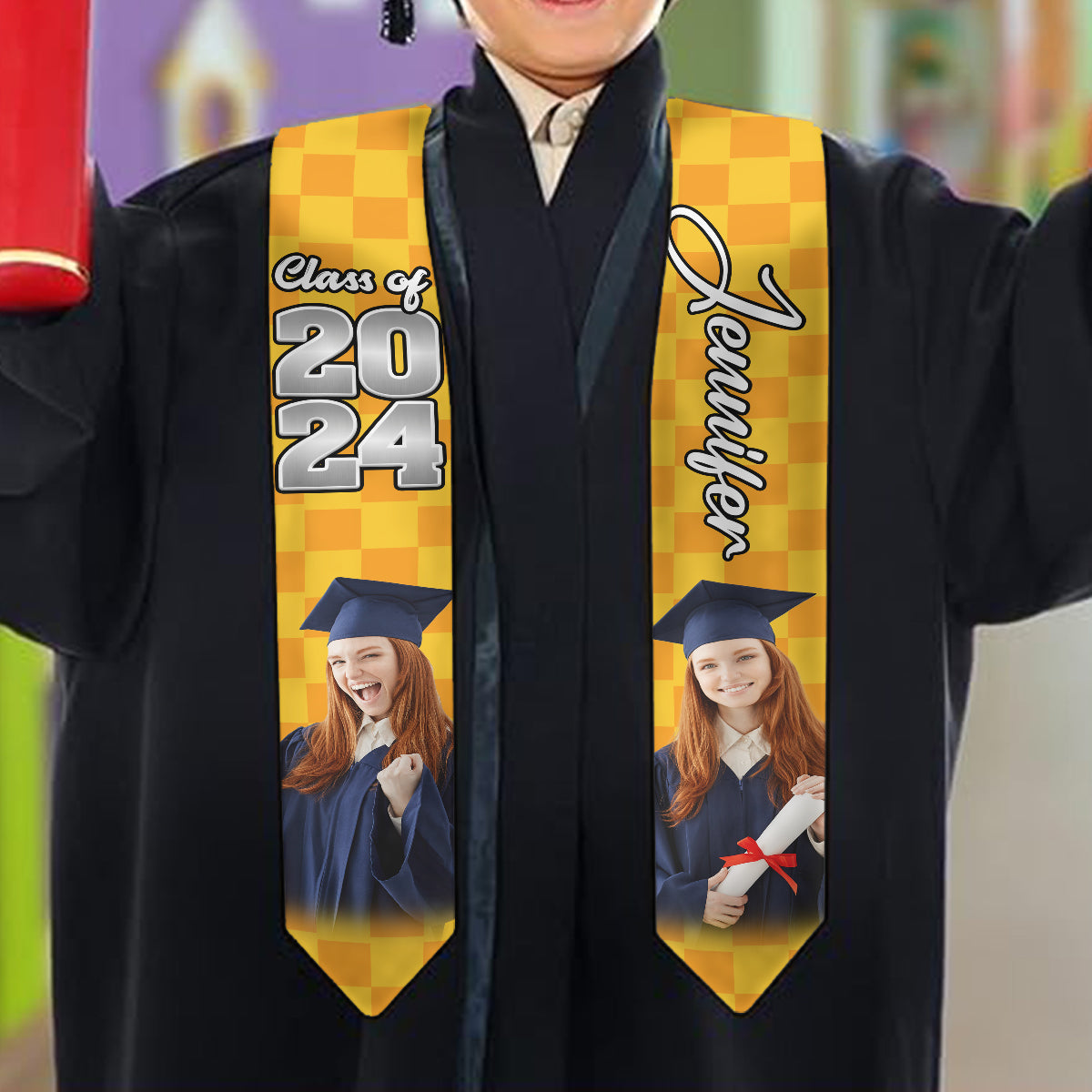 Photo Custom Graduation Stole Sash - Personalized Graduation Graduation Stole