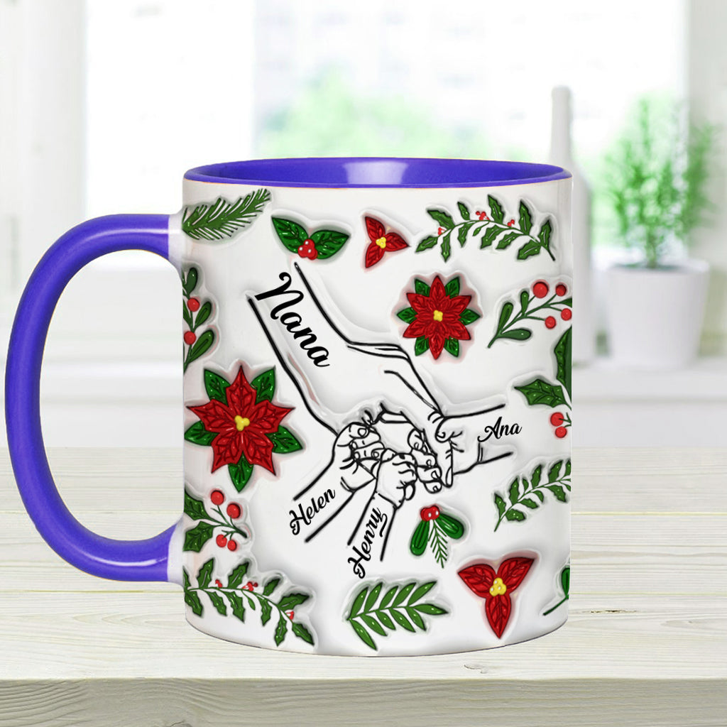 Tiens-moi la main, tiens-moi le cœur - Mug personnalisé pour grand-mère