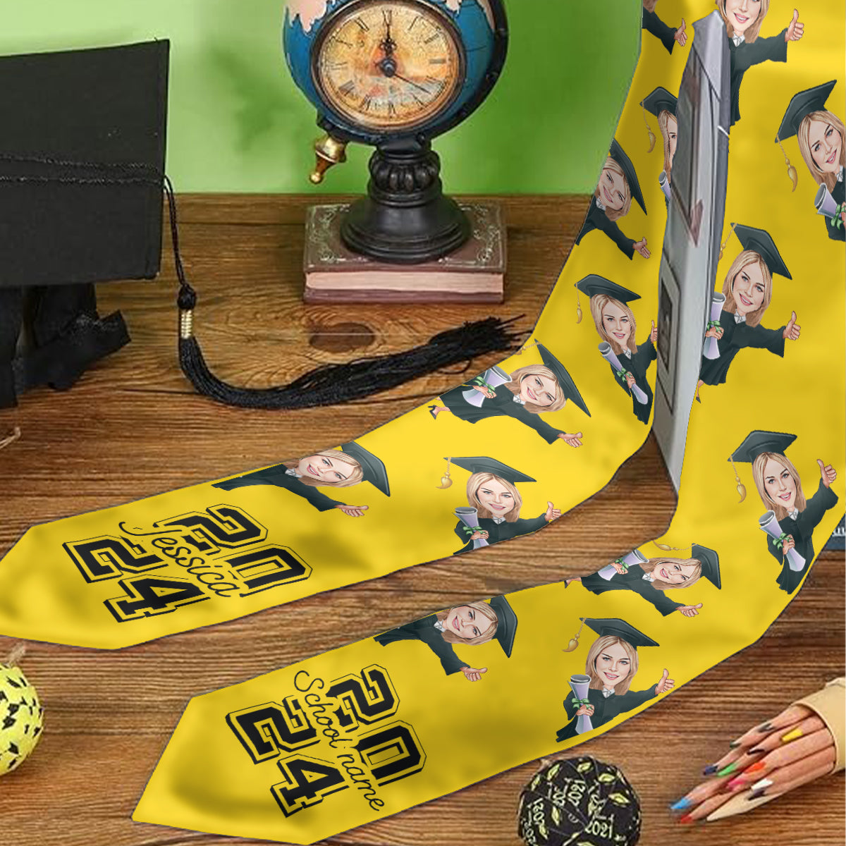 Caricature Funny Character - Personalized Graduation Graduation Stole