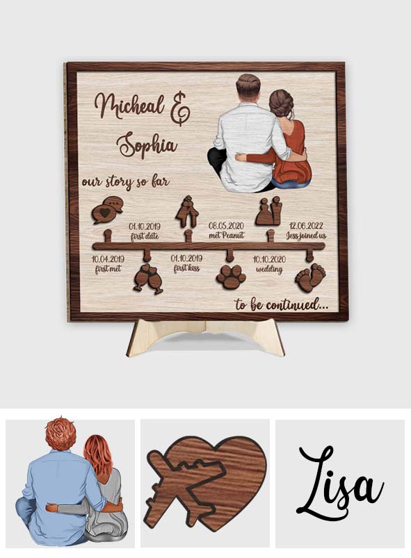 Our Story So Far - Personalized Couple 2 Layered Wood Sign / Wood Plaque