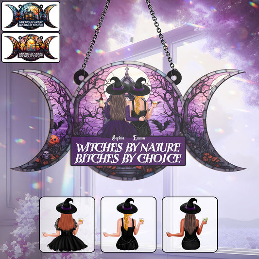 We Are Not Sugar & Spice - Personalized Witch Window Hanging Suncatcher Ornament