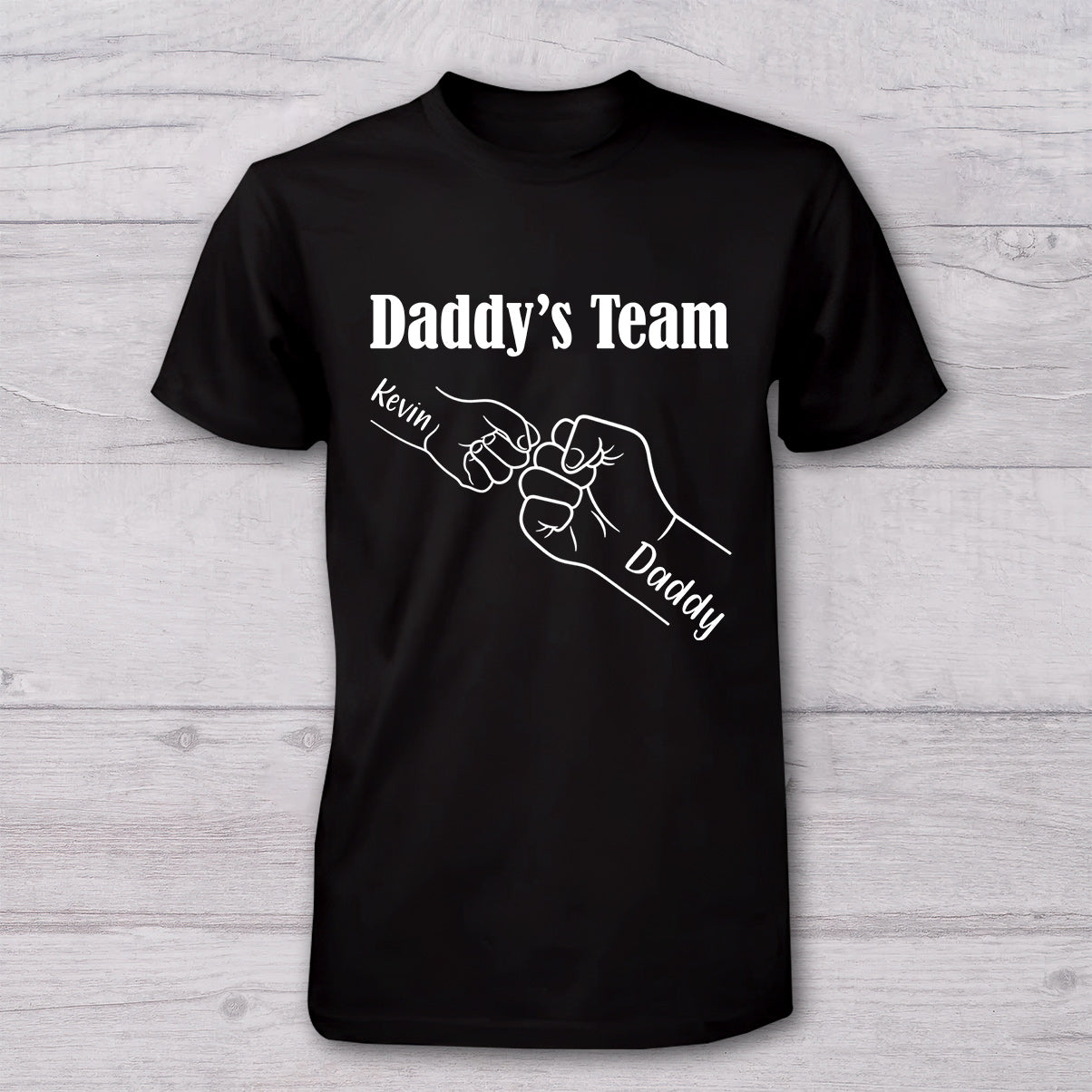 Daddy And Me Daddy's Team - Personalized Father T-shirt And Baby Onesie