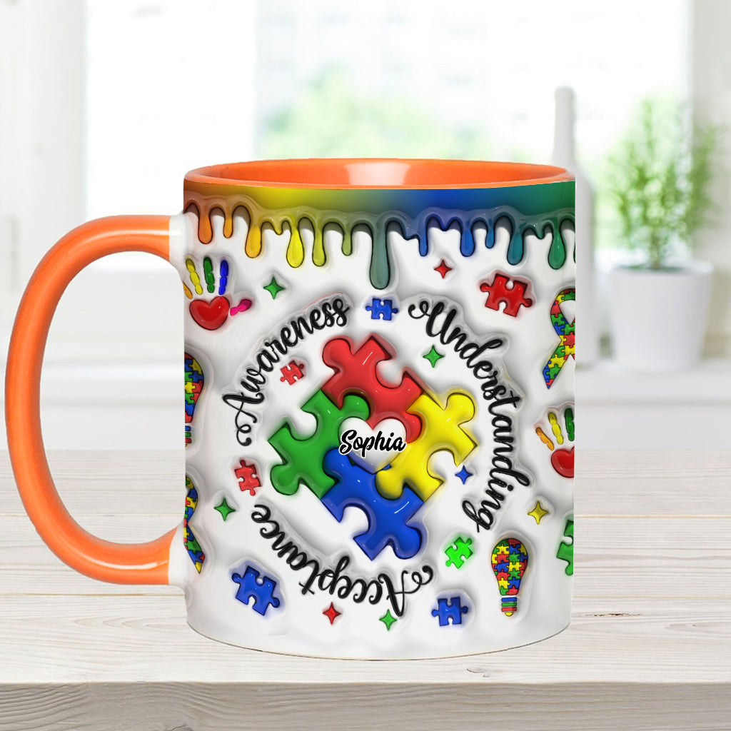 Autism Awareness - Personalized Autism Awareness Accent Mug