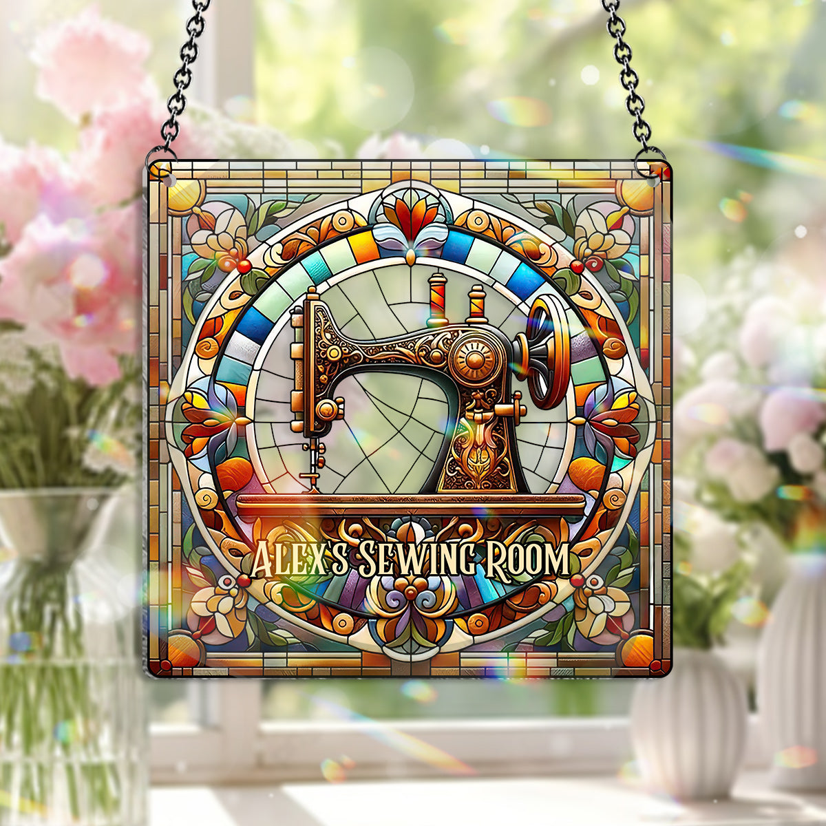 My Sewing Room - Personalized Sewing Window Hanging Suncatcher Ornament