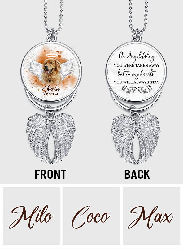 Tu as été emporté(e) sur des ailes d'ange - Ornement personnalisé en forme d'ailes de chien