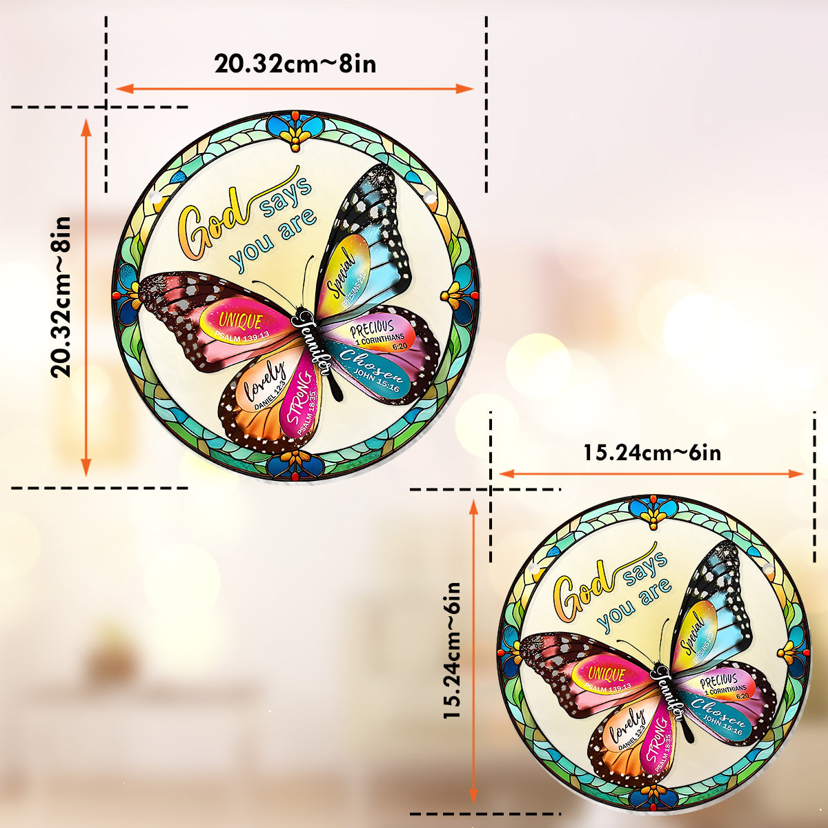 Dieu dit que tu l'es - Ornement attrape-soleil chrétien personnalisé à suspendre à la fenêtre 