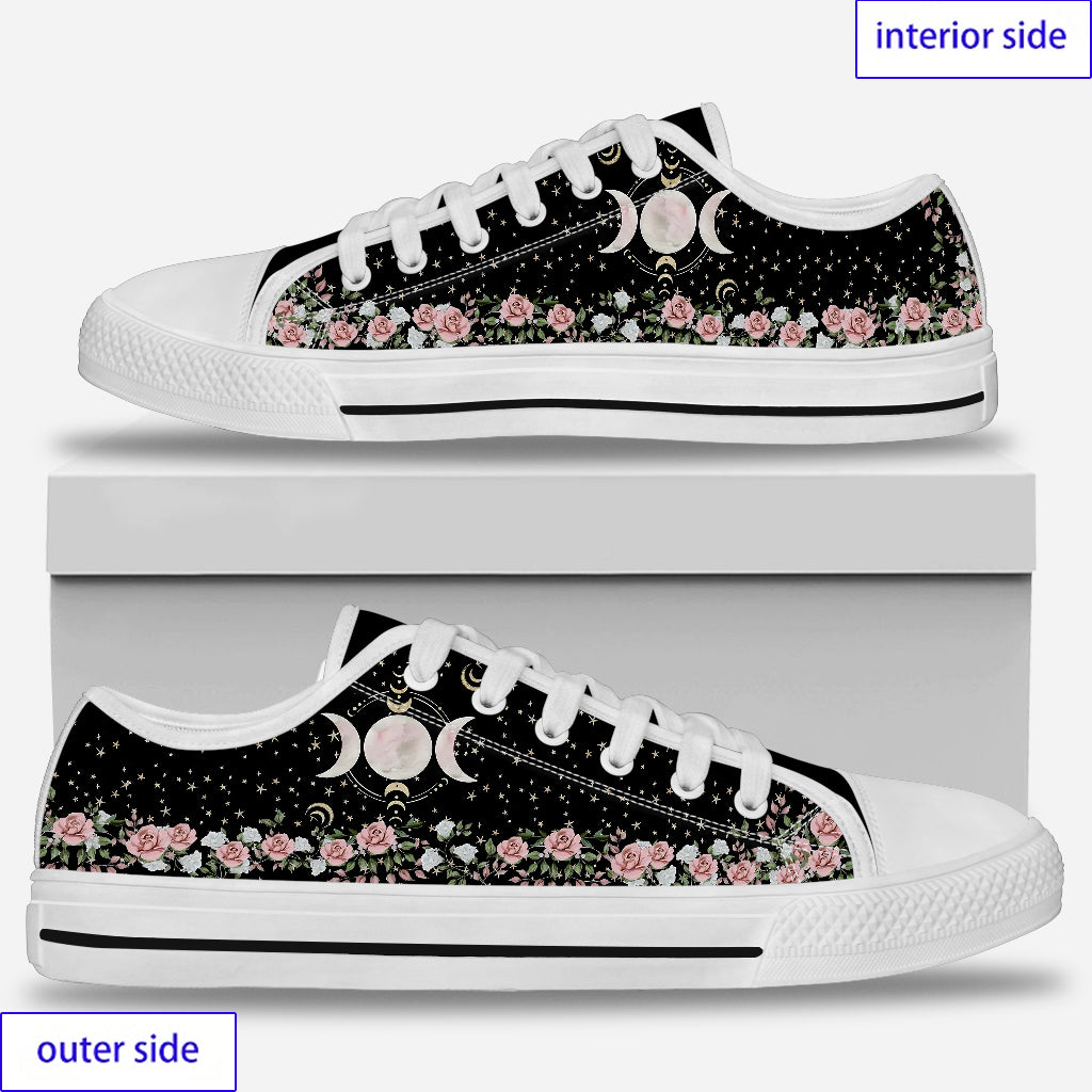 Floral Wicca Pattern - Witch Low Top Shoes