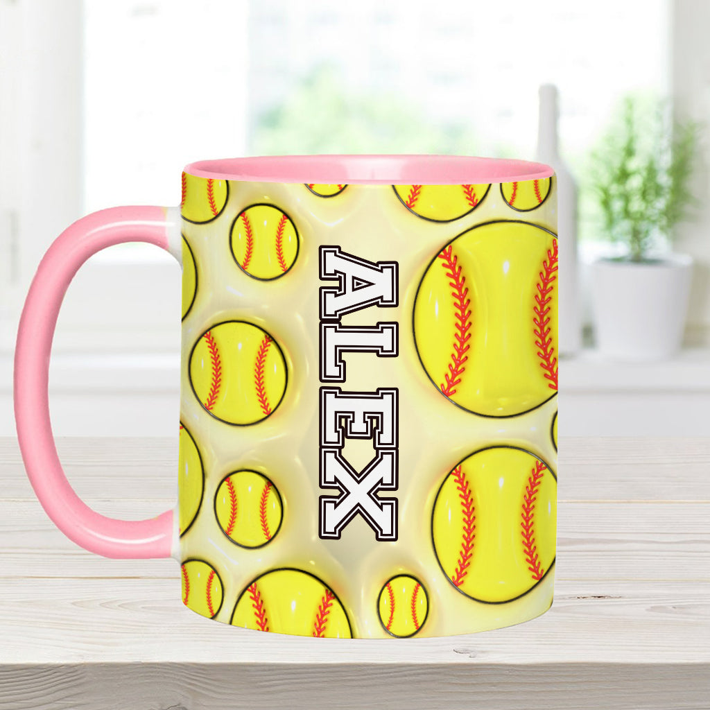 Amateurs de softball - Mug personnalisé à motif softball