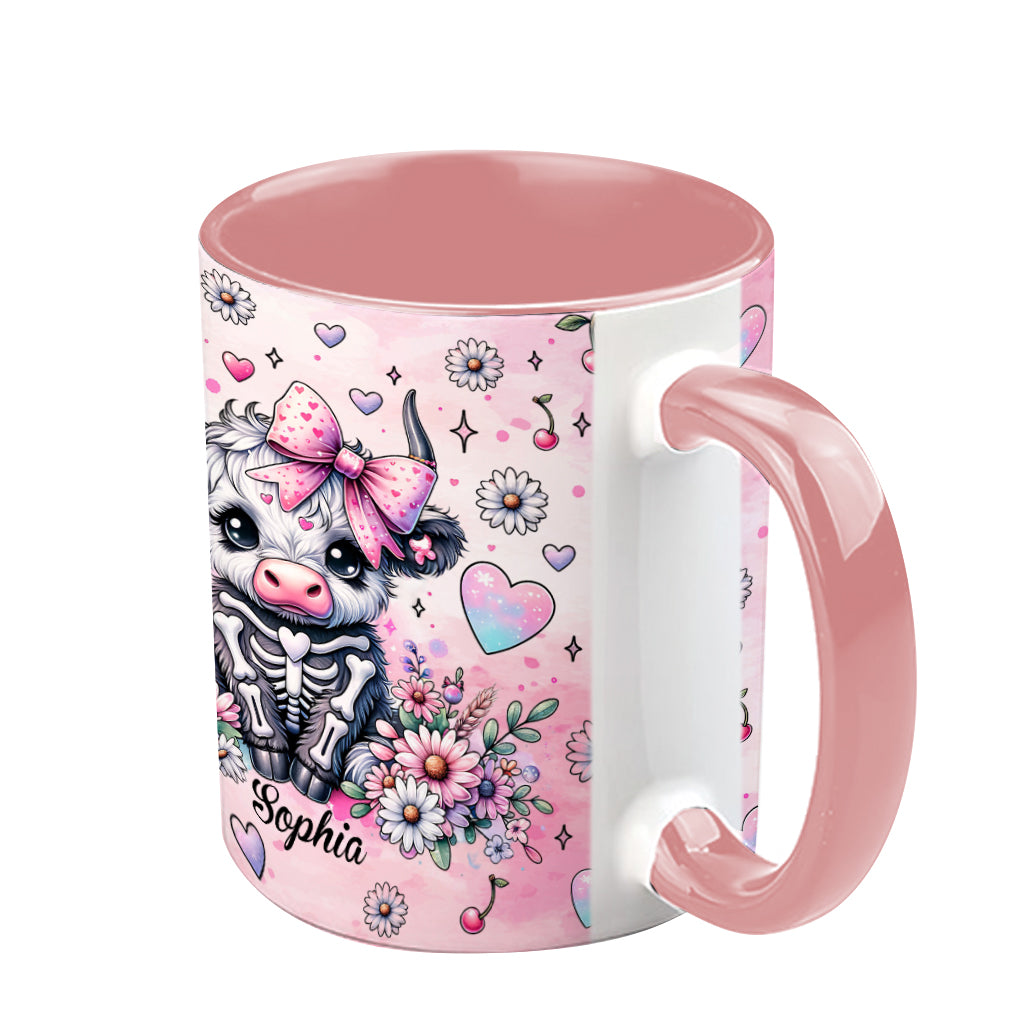 Cute Spooky Halloween Highland Cow - Personalized Accent Mug