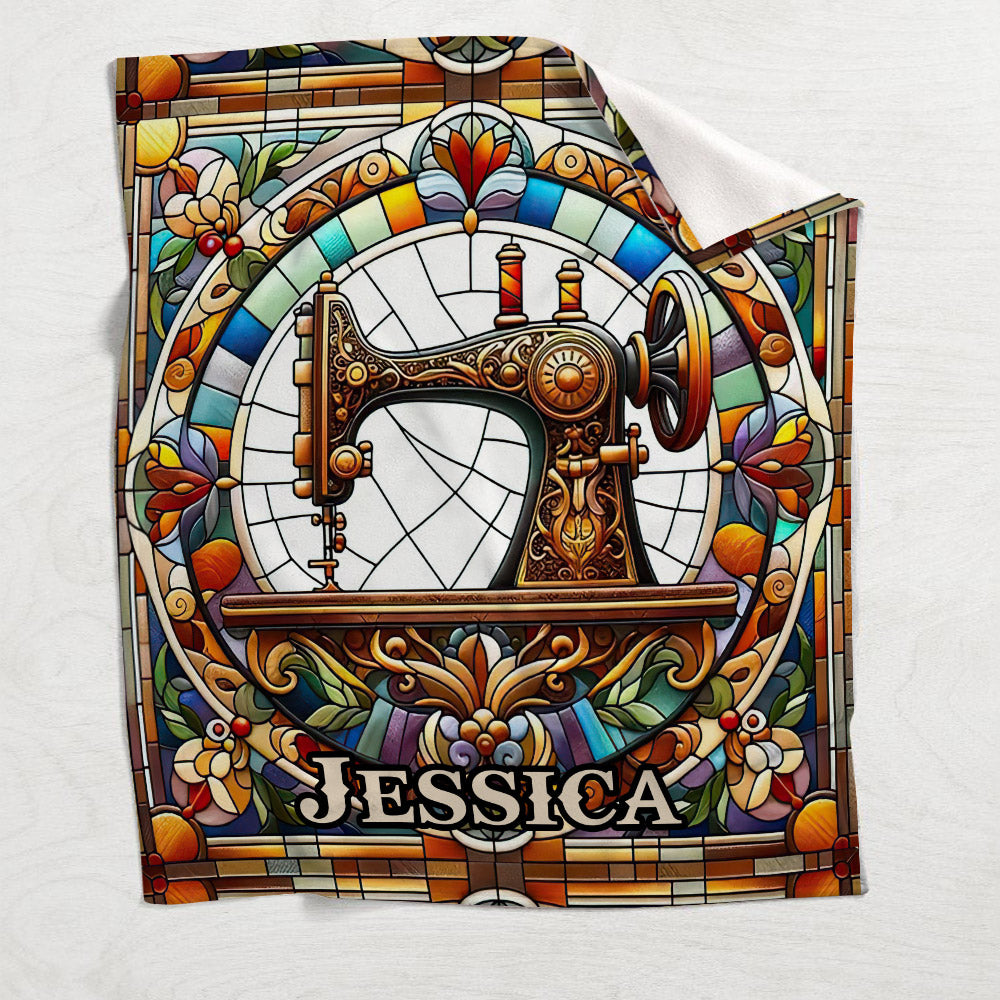 Colorful Sewing Machine - Personalized Sewing Blanket