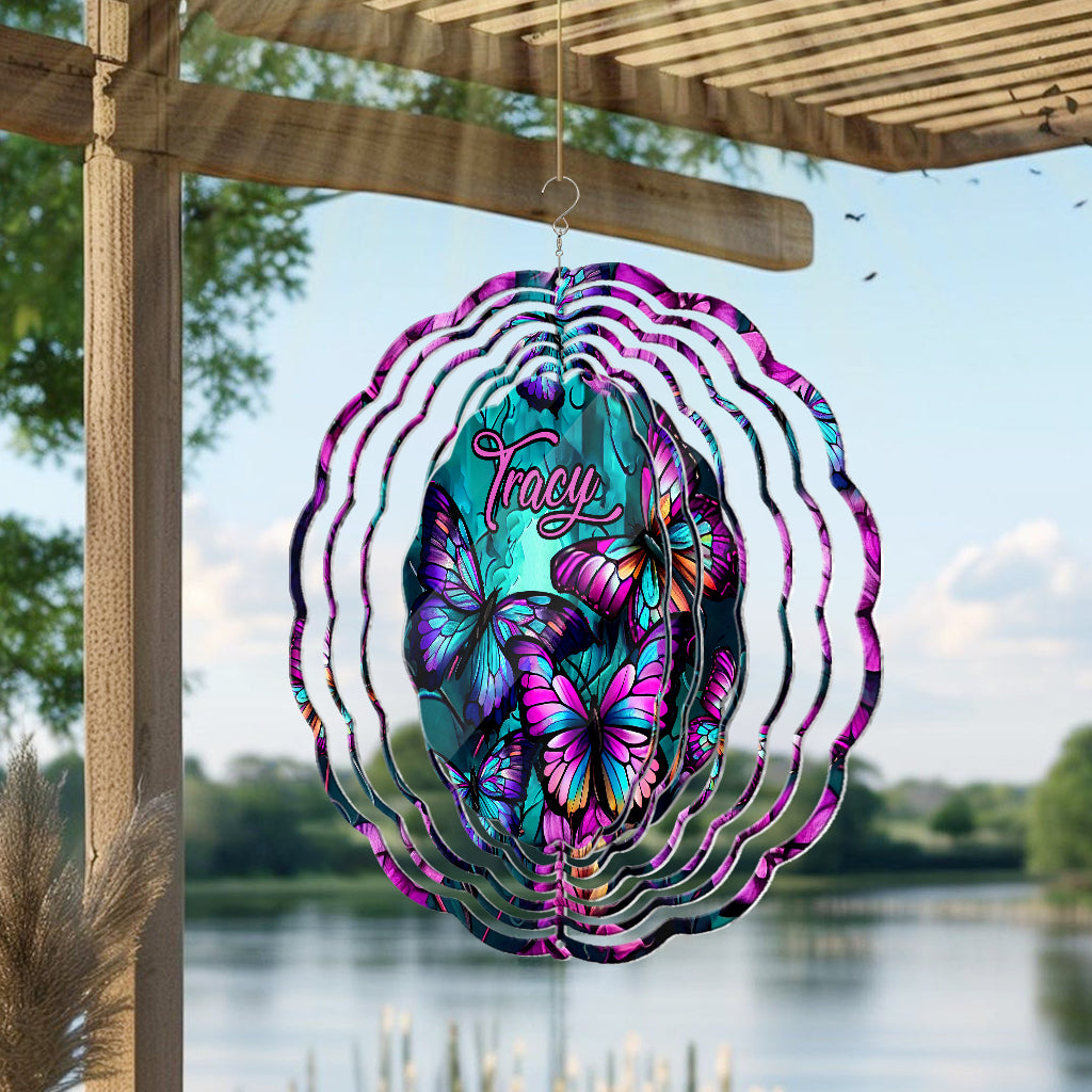 Butterfly In The Wind - Personalized Butterfly Wind Spinner