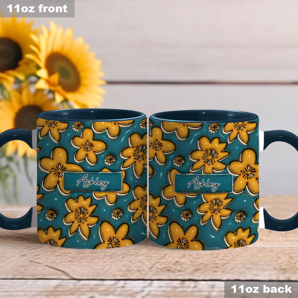 Mug personnalisé avec fleur du mois de naissance - Mug d'anniversaire à motif floral