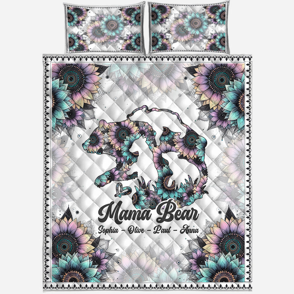 Mama Bear - Personalized Mother Quilt Set