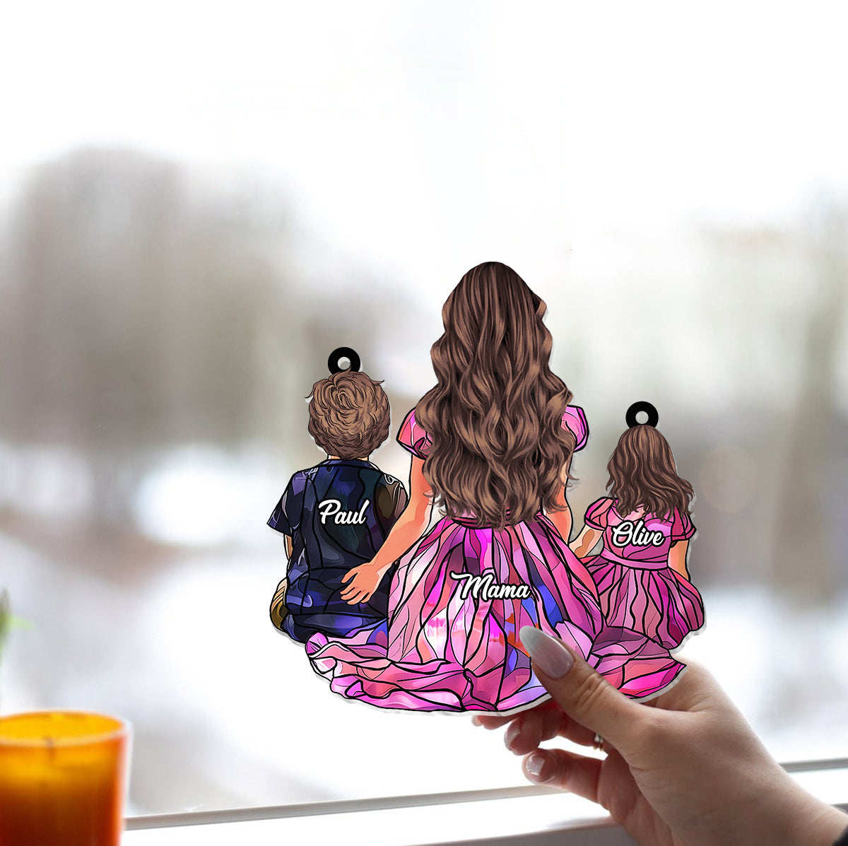 Family Gift - Personalized Family Window Hanging Suncatcher Ornament