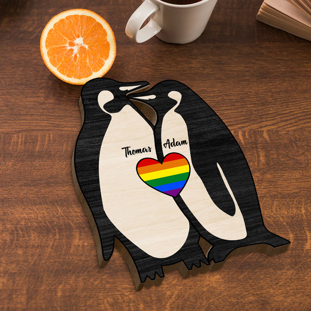 Tu es mon pingouin - Puzzle en bois personnalisé en forme de pingouin, symbole de soutien LGBT