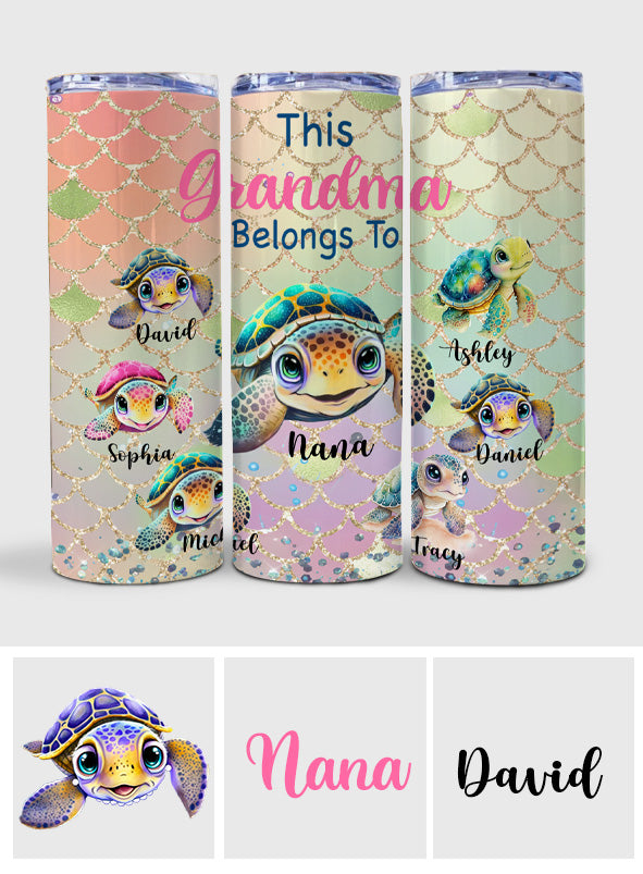 This Grandma Mom Belongs To Custom Any Title - Personalized Grandma Skinny Tumbler