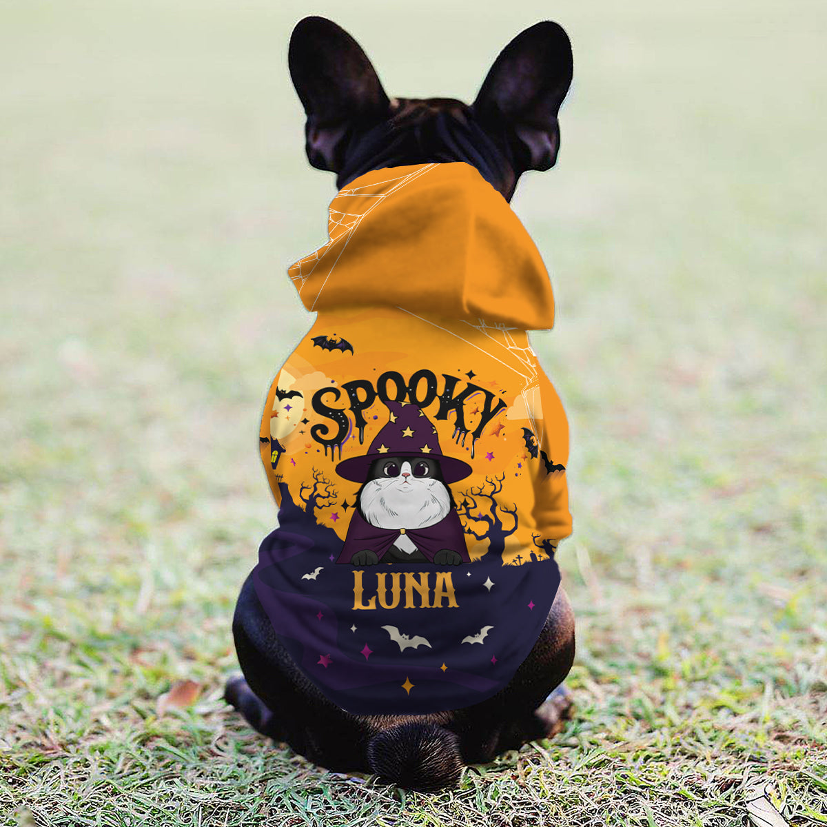 Sweat à capuche personnalisé pour chien et chat effrayant