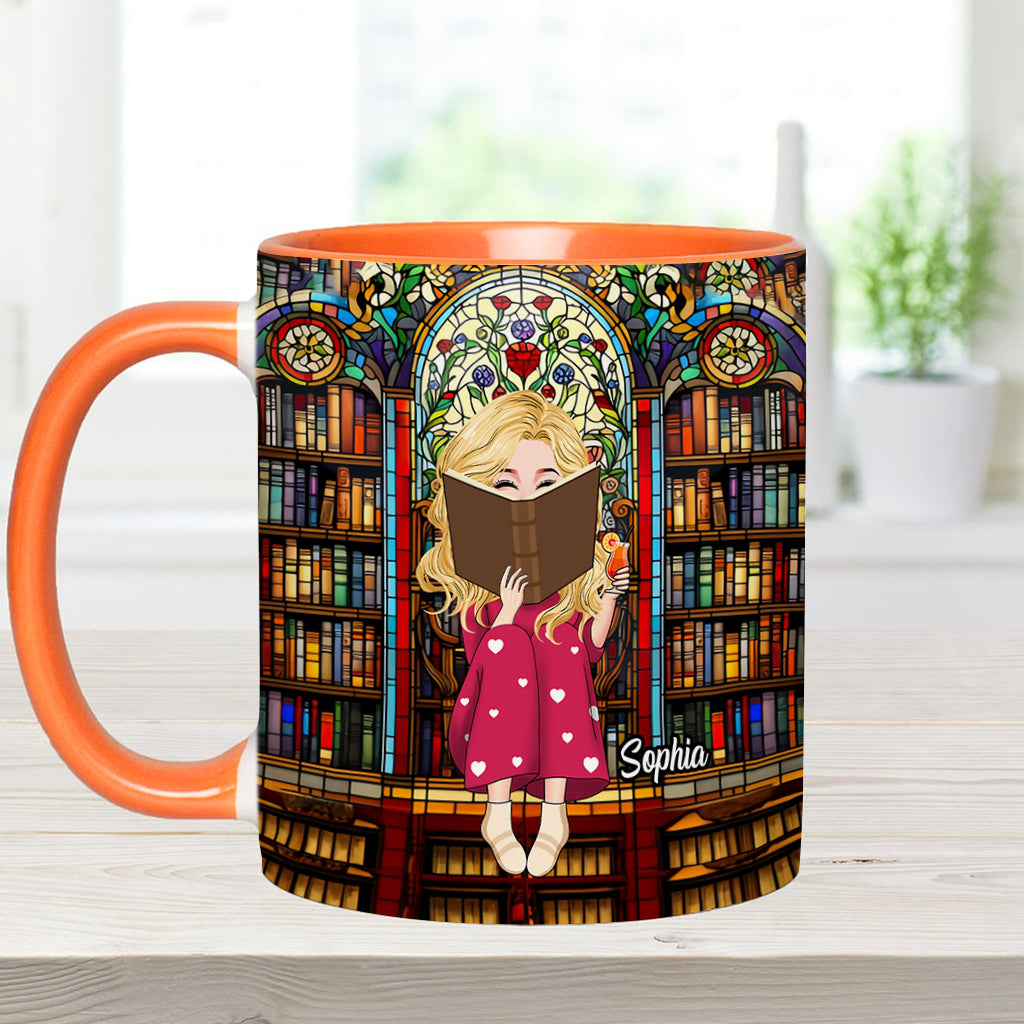 Just A Girl Who Loves Books - Personalized Book Accent Mug