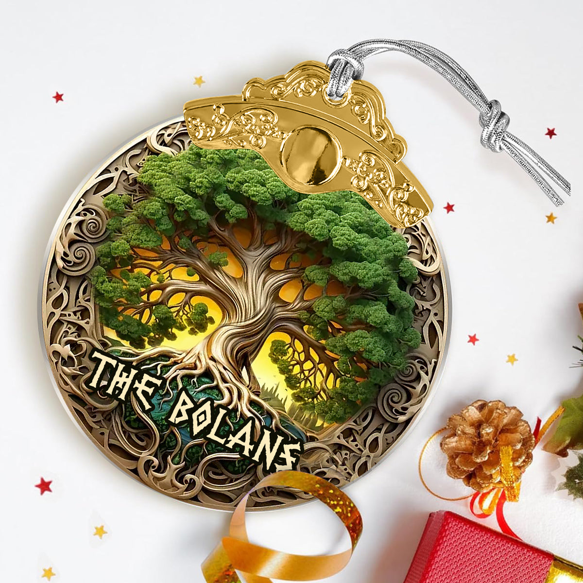 Arbre de Vie, mythologie scandinave, style rustique - Ornement irlandais vintage personnalisé