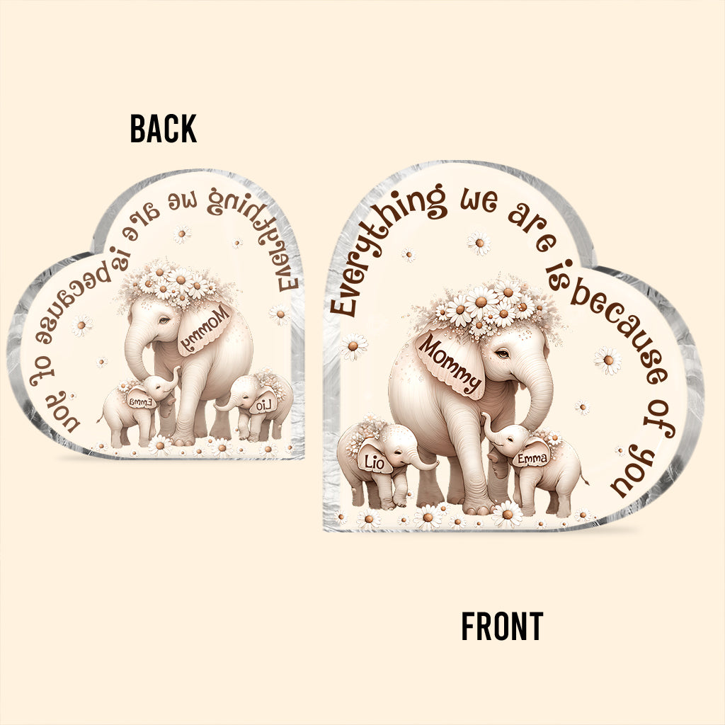 Cute Elephant - Personalized Grandma Custom Shaped Acrylic Plaque