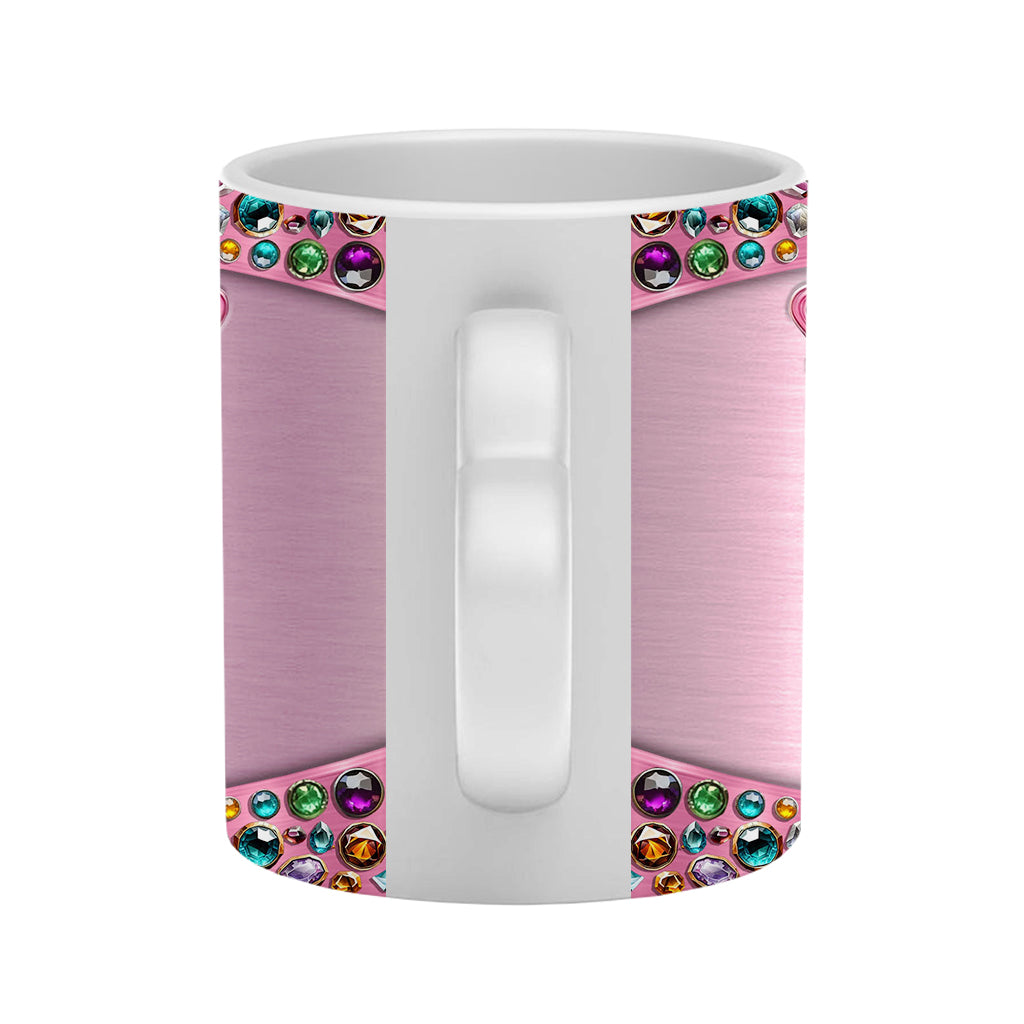 Faith Hope Love - Personalized Breast Cancer Awareness Heart Handle Mug