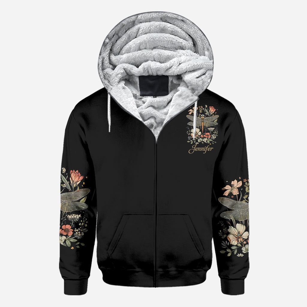 Libellule et fleurs - T-shirt personnalisé à motif libellule.