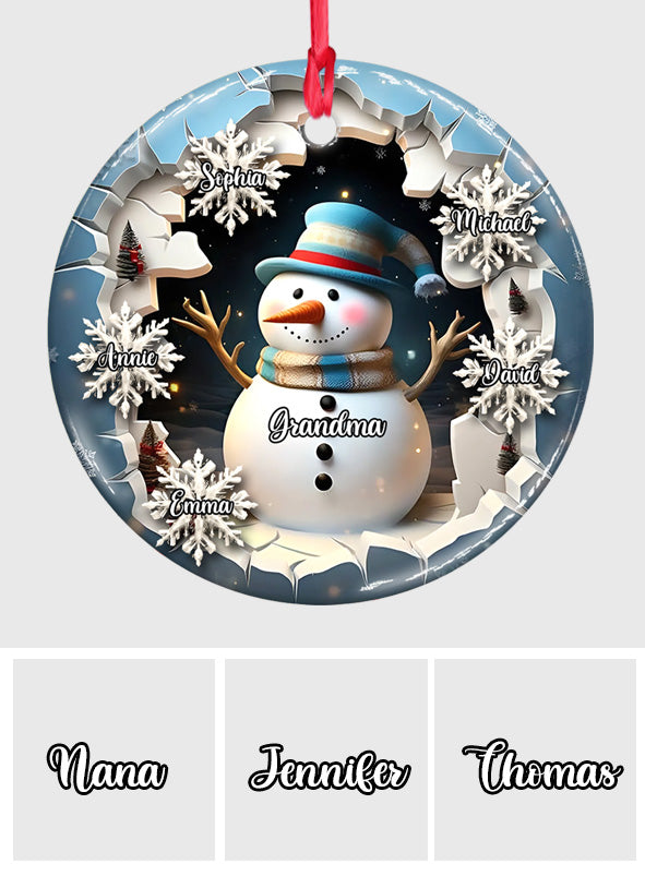 Blessed To Be Called Nana Grandma Gigi - Personalized Grandma Ceramic Circle Ornament