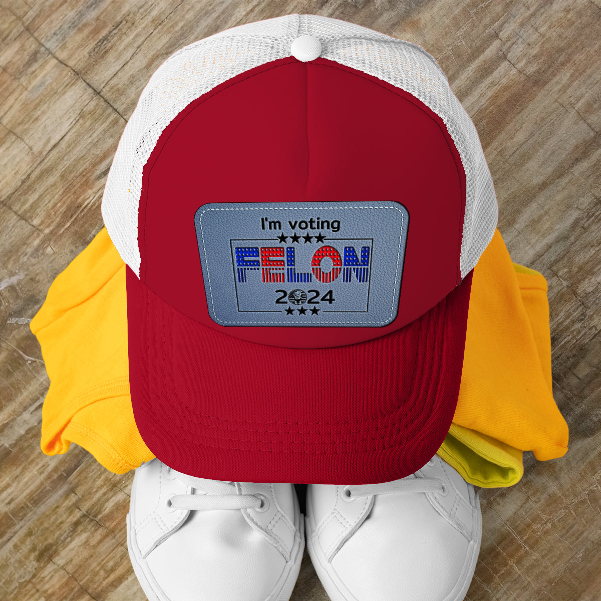 I'm Voting Felon - Personalized Leather Patch Hat