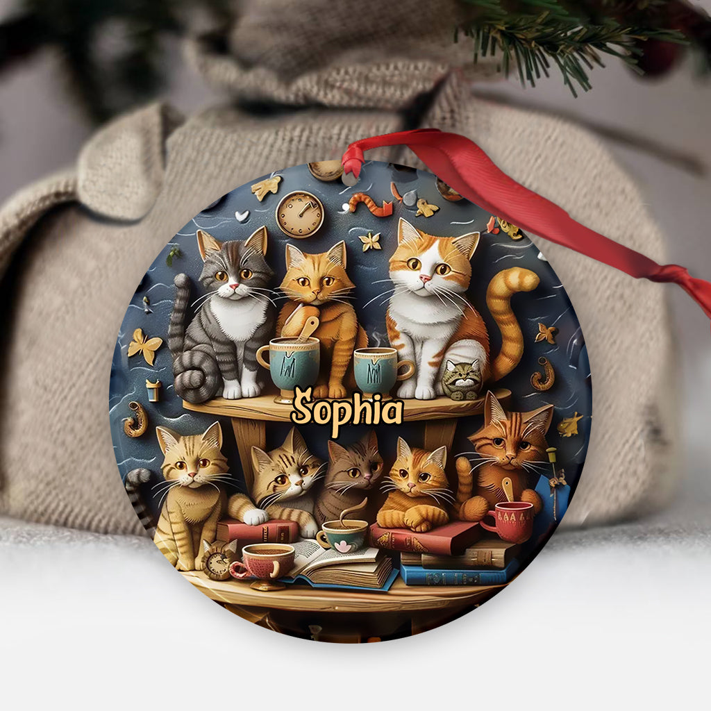 Just Love Books & Cats - Personalized Book Ornament