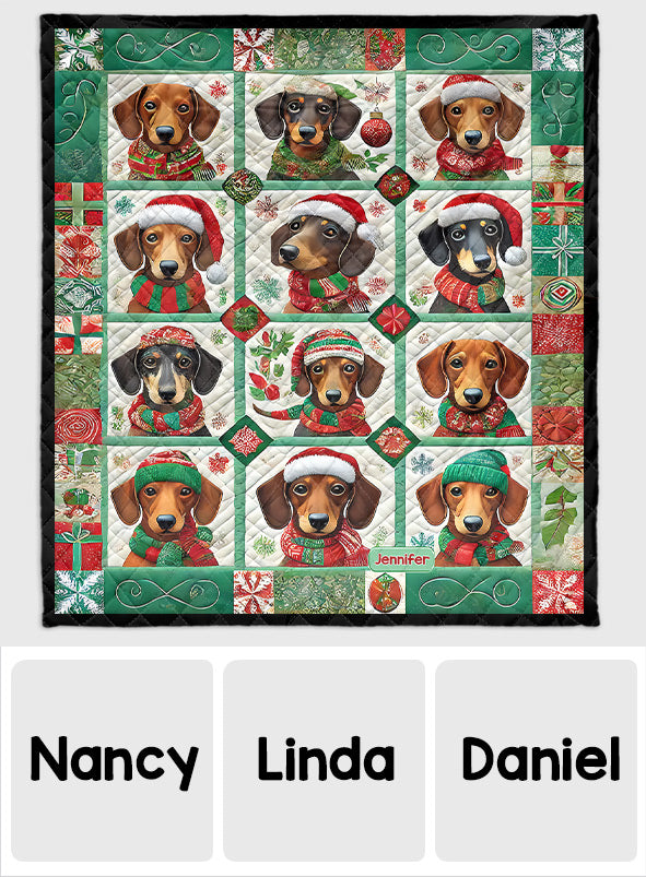 Wunderschöne Dackel-Weihnachtsdecke – personalisierte Dackeldecke