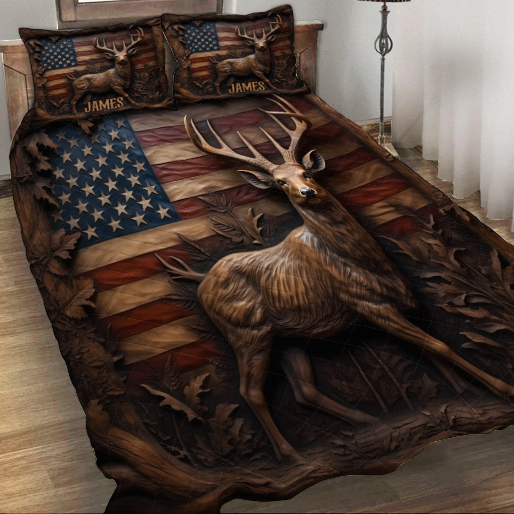 Love Hunting - Personalized Hunting Quilt Set