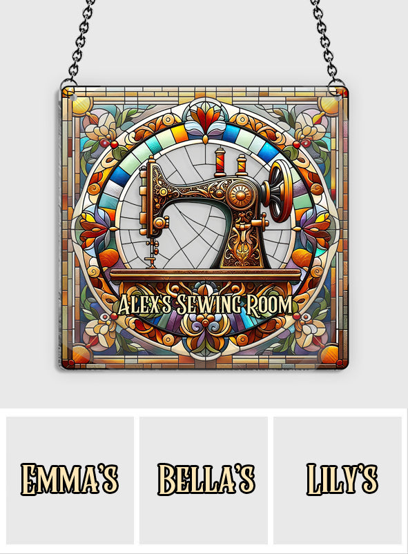 My Sewing Room - Personalized Sewing Window Hanging Suncatcher Ornament