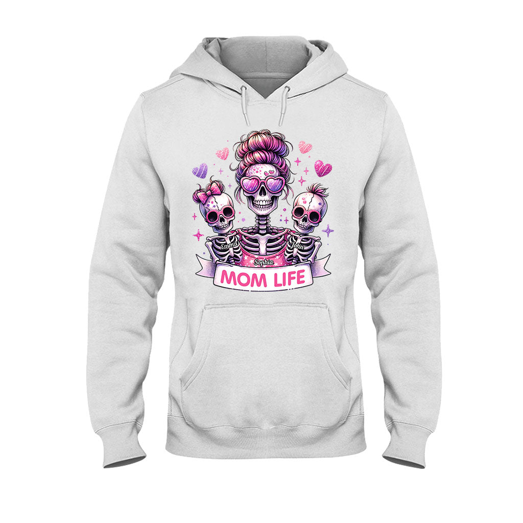 Mama-Leben – Personalisiertes Totenkopf-T-Shirt und Hoodie