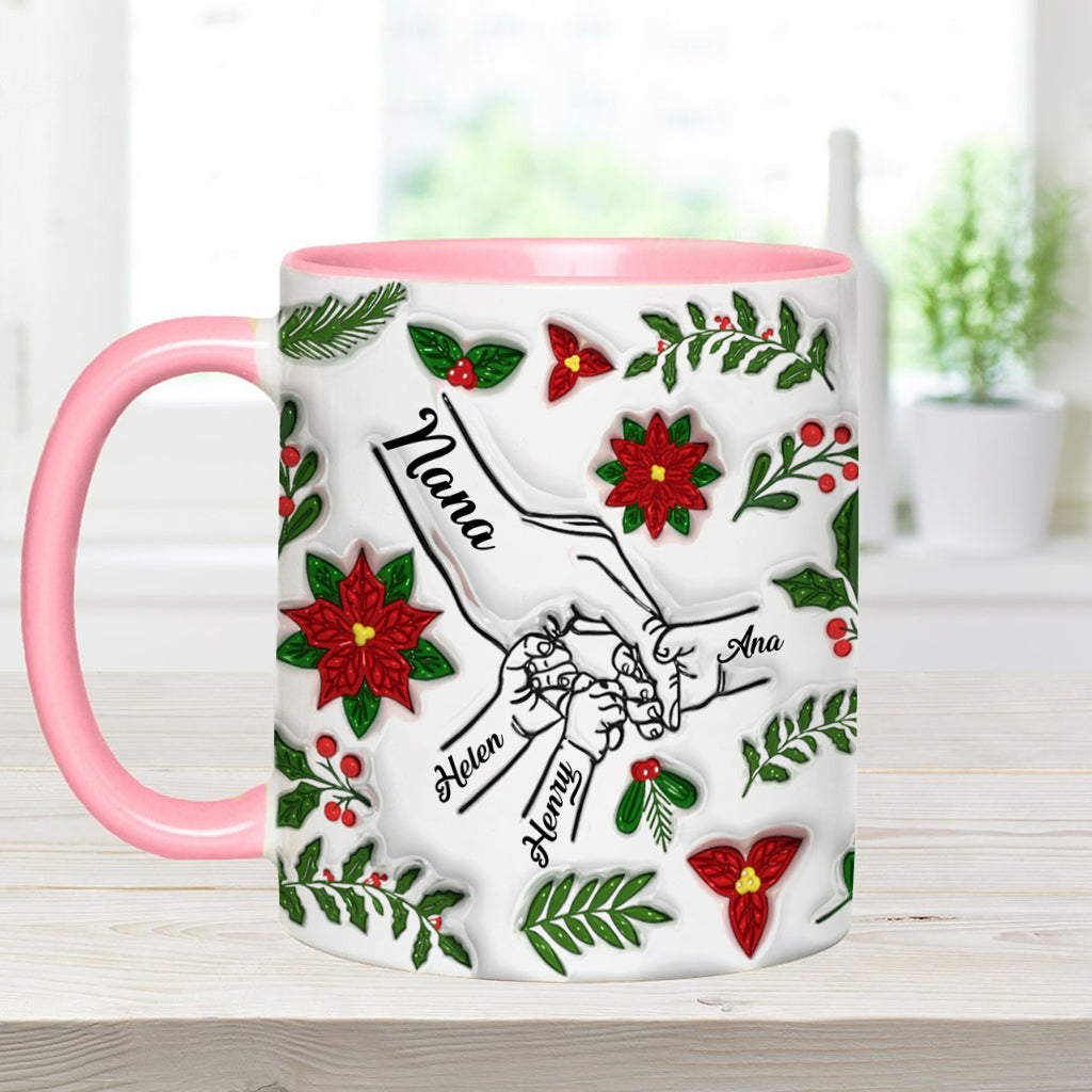 Tiens-moi la main, tiens-moi le cœur - Mug personnalisé pour grand-mère