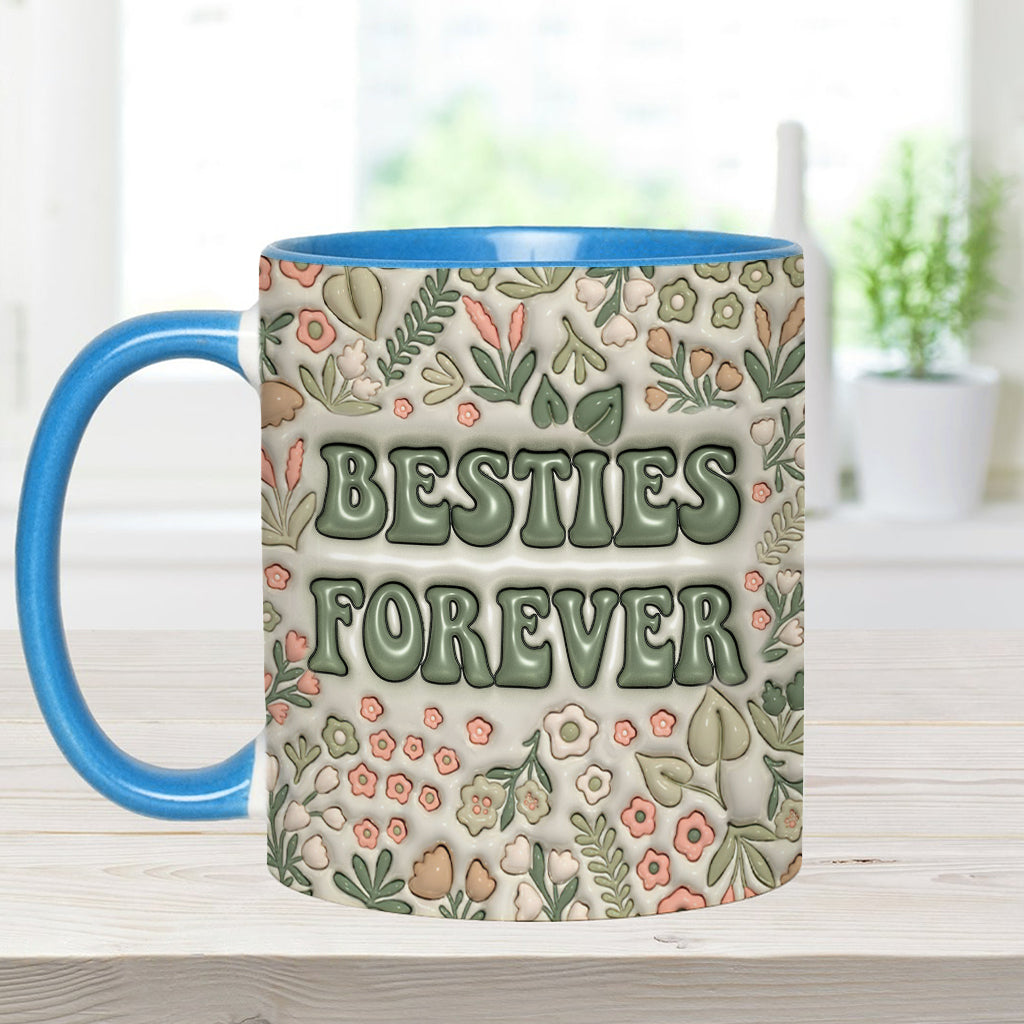 Meilleures amies pour toujours - Mug personnalisé Bestie Forever Floral