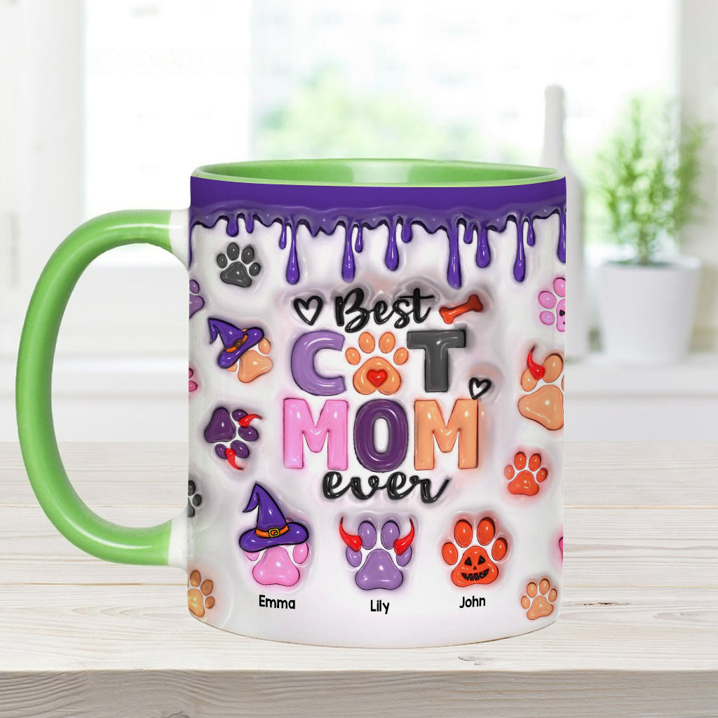 Best Dog Mom Cat Mom Dog Dad Cat Dad Ever - Personalized Dog Accent Mug