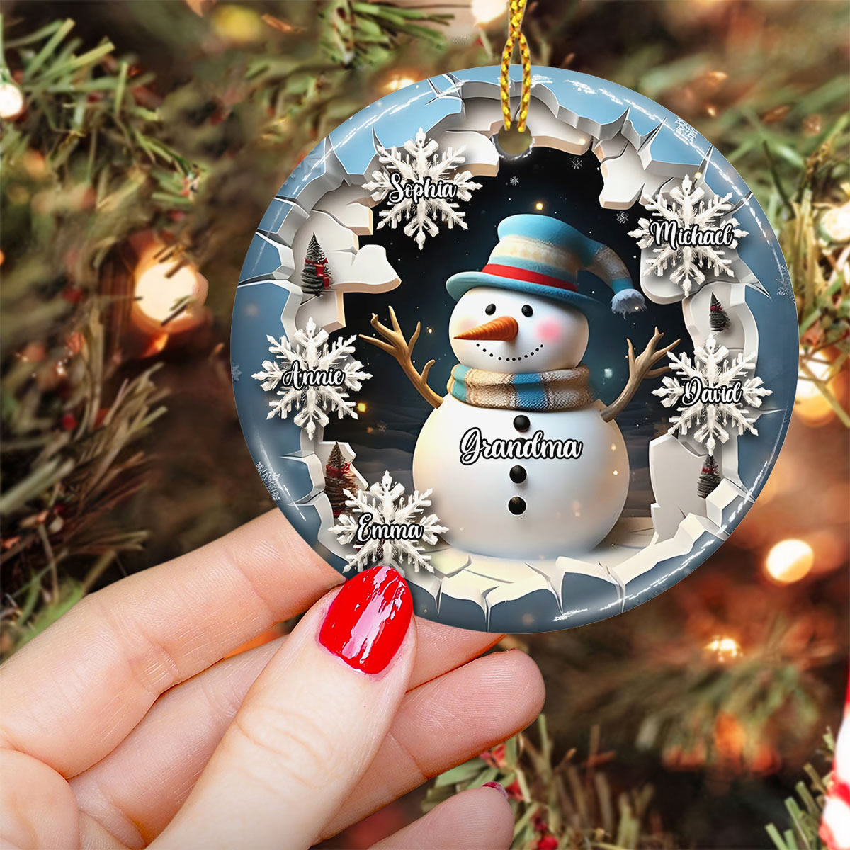 Blessed To Be Called Nana Grandma Gigi - Personalized Grandma Ceramic Circle Ornament
