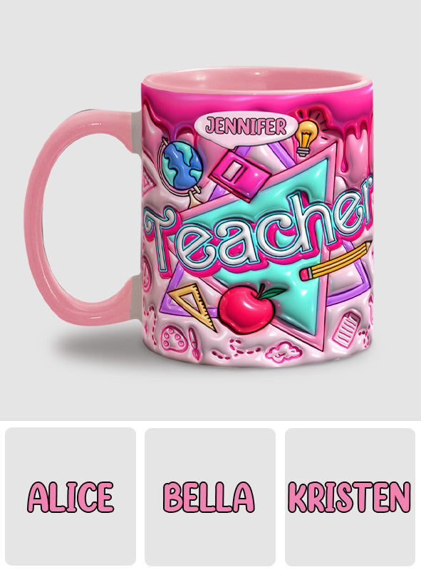 Mug rose gonflable personnalisé pour enseignant