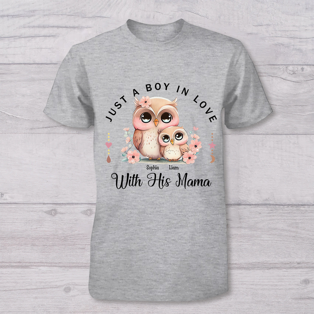 Just A Mom In Love With Her Boy,Girl - Personalized Mother T-shirt And Baby Onesie