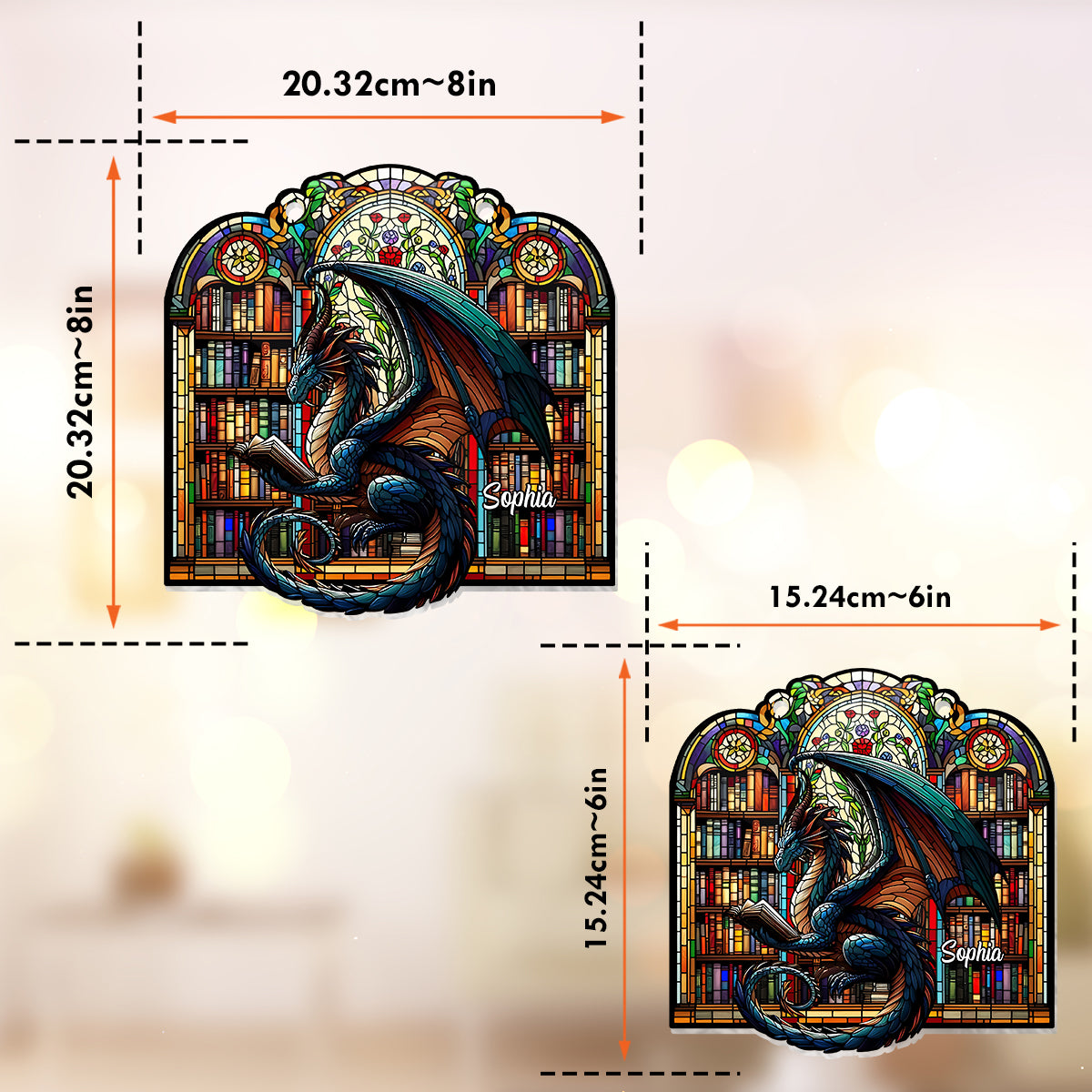 Fiction Reader - Personalized Book Window Hanging Suncatcher Ornament