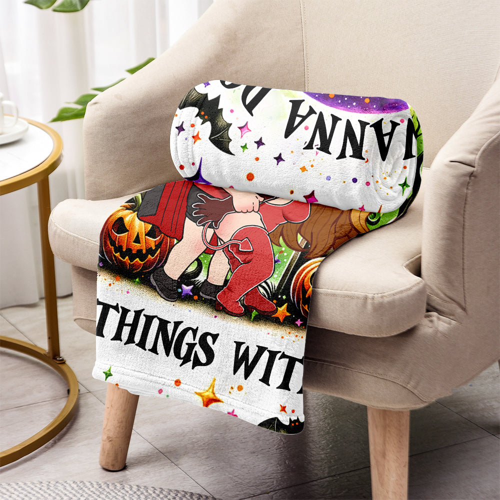 I Wanna Do Bad Things With You - Personalized Couple Blanket